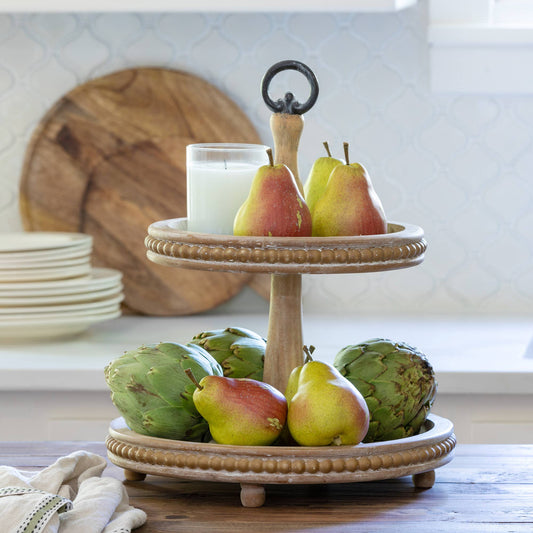 Park Hill Collection Wooden Tiered Display Stand