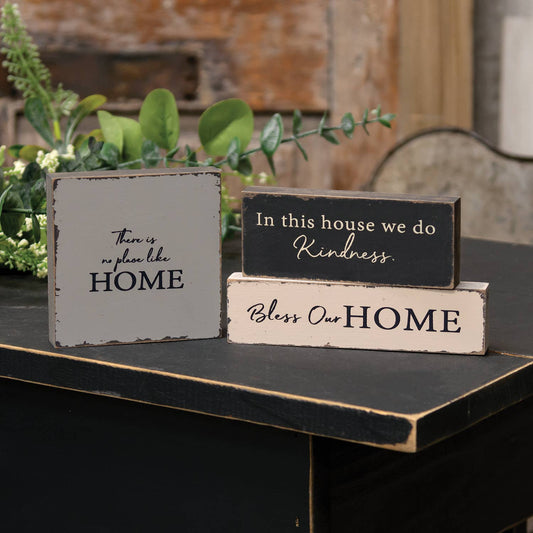 3/Set - Home Sentiment Blocks