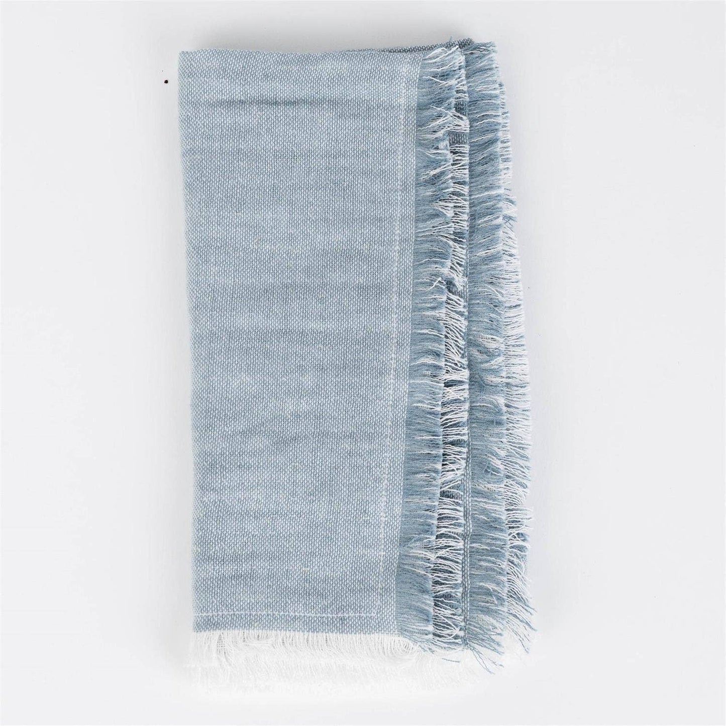 Napkin - Soft Blue Chambray Fringe Edge (PK/4)