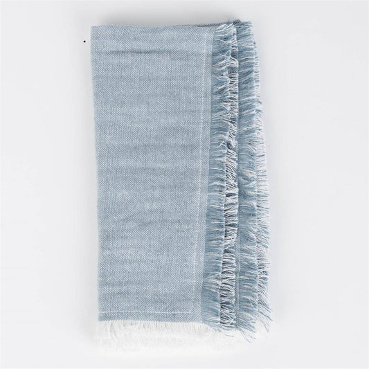 Napkin - Soft Blue Chambray Fringe Edge (PK/4)