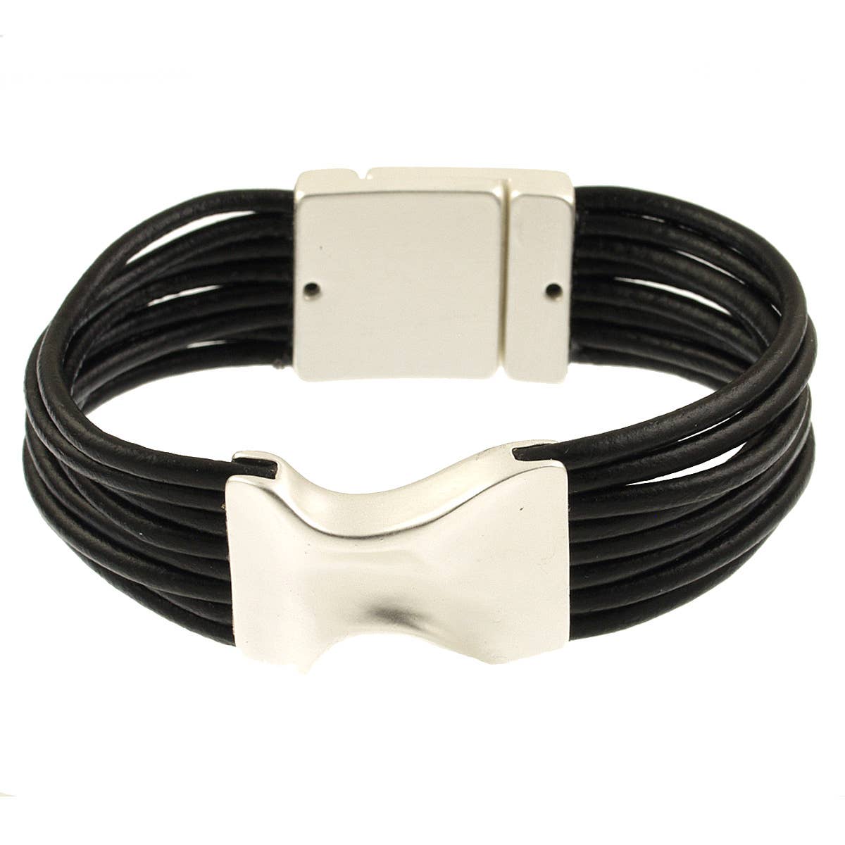 Leather and Buckle Style Component Bracelet