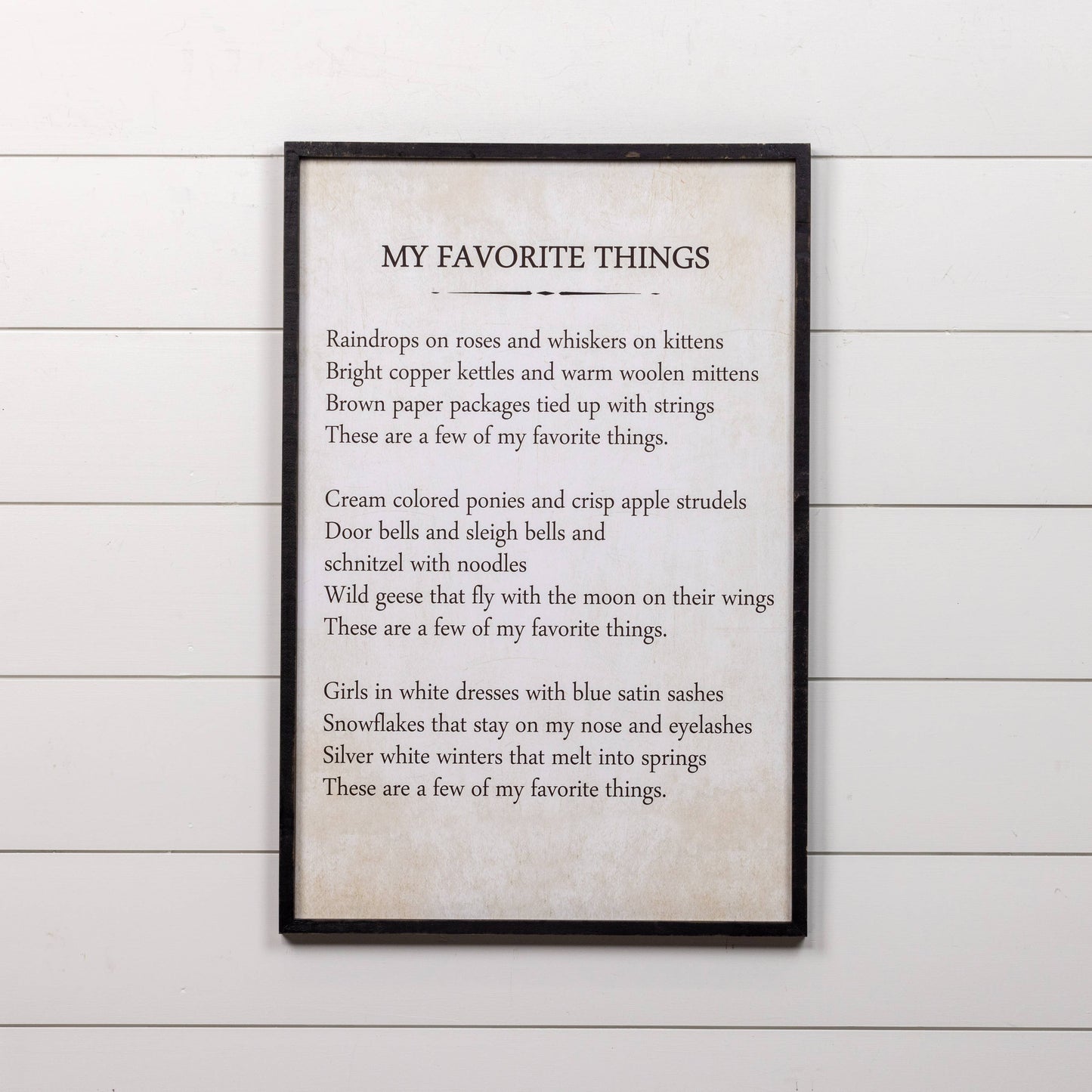 MY FAVORITE THINGS SIGN