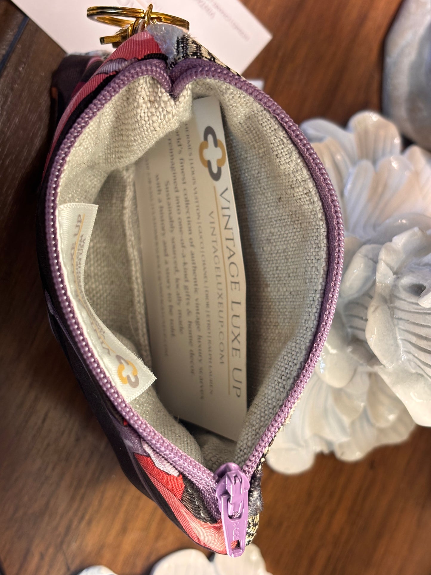 Gucci Horse Bit Brown Vintage Silk Scarf Coffee Run Keychain Bag