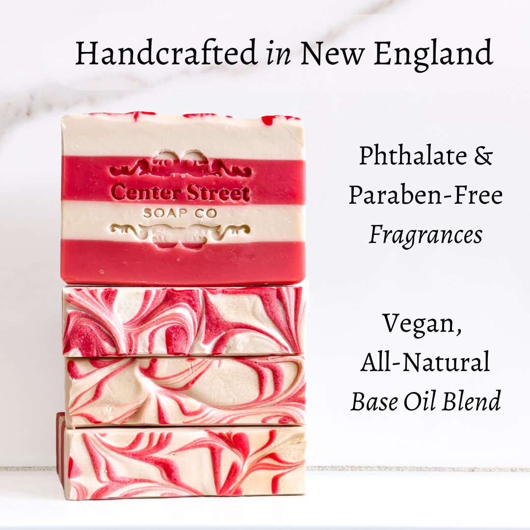 Candy Cane Christmas Handmade Bar Soap - 4oz