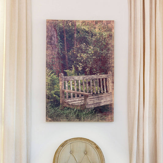 Secret Garden Bench Print on Canvas (In Store pick-up only)