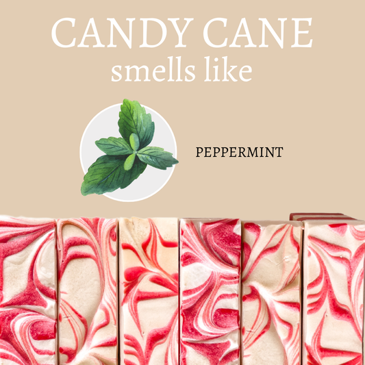Candy Cane Christmas Handmade Bar Soap - 4oz