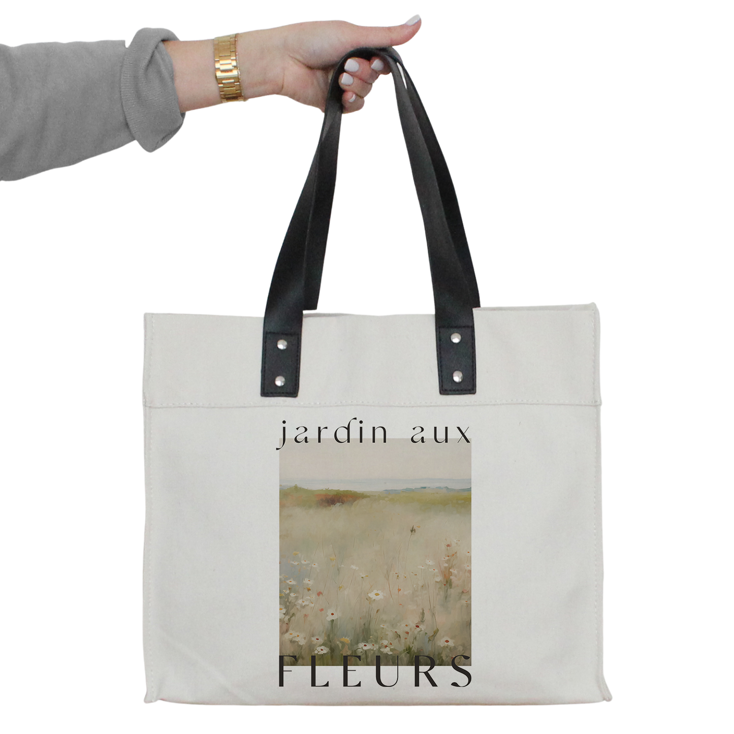 Les Jardins Premium Quality Canvas Market Tote Bag