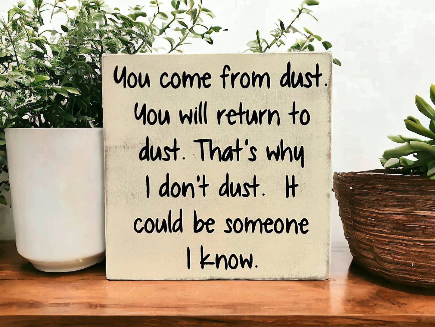You Come From Dust - Funny Rustic Wood Sign Everyday Decor