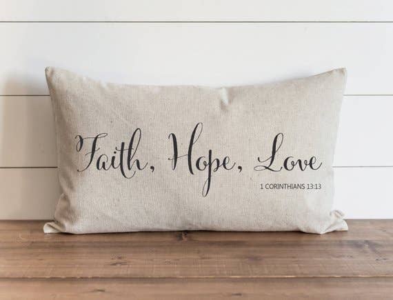 Faith, Hope, Love Pillow Cover