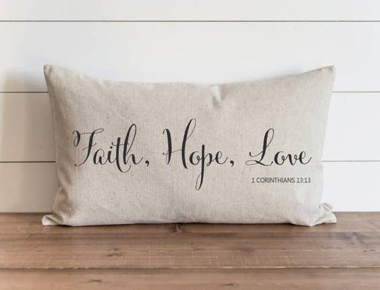 Faith, Hope, Love Pillow Cover