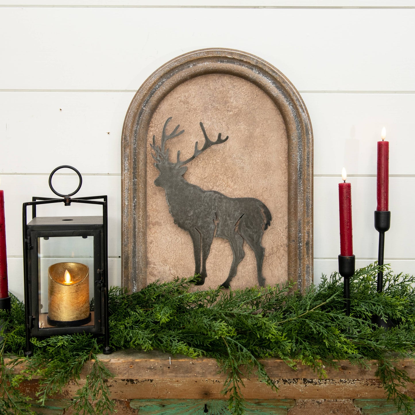 FRAMED REINDEER SILHOUETTE SIGN