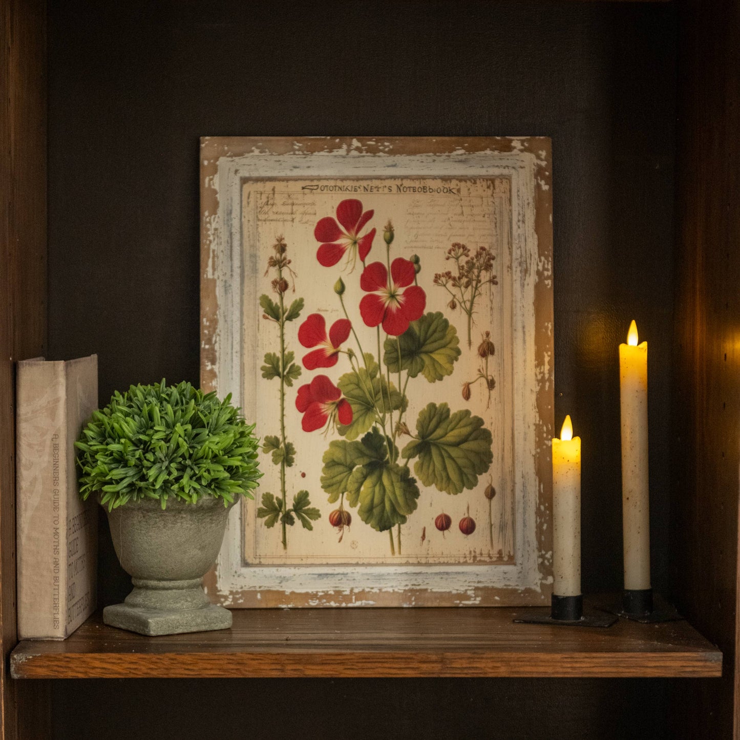 16" BLOOMING GERANIUM BOTANICAL PRINT