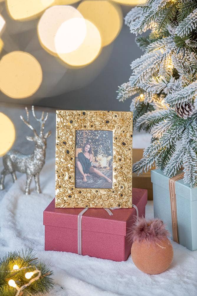Gold Sunflower Picture Frame (Stunning!) 7.5x1x9.5" Photo Frame