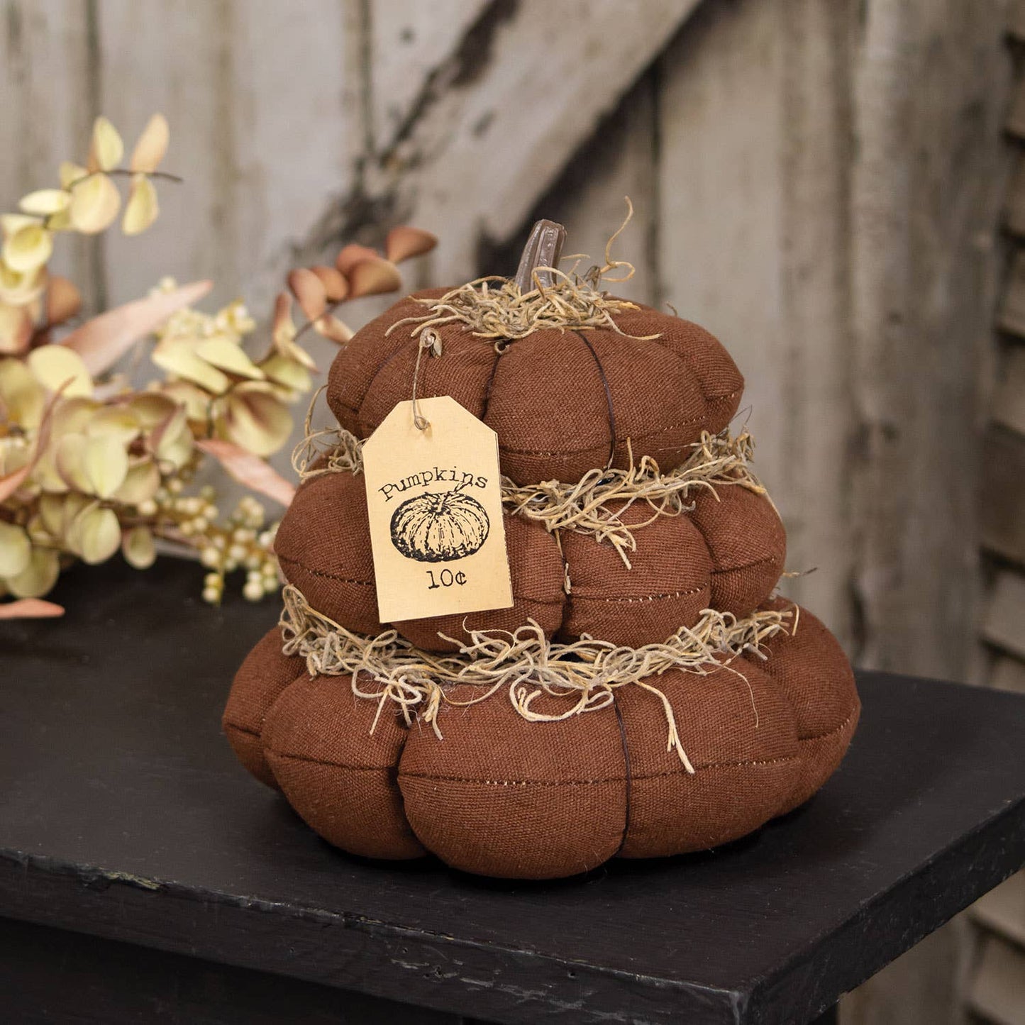 "Pumpkins 10 Cents" Stuffed Pumpkin Stack