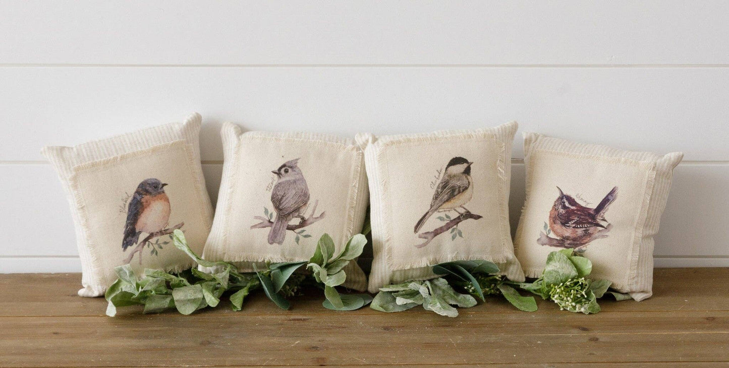Mini Pillows - Birds On Branch (Pk/04 Ast)