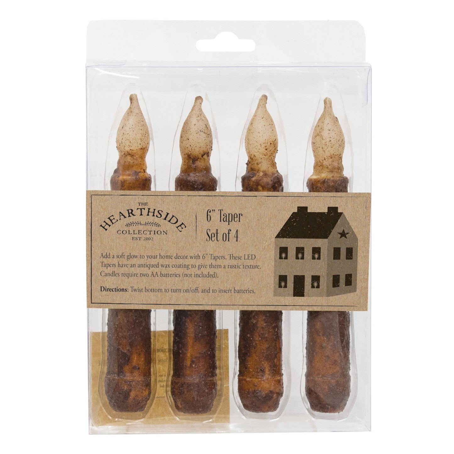 4/Pkg, Burnt Mustard LED Tapers