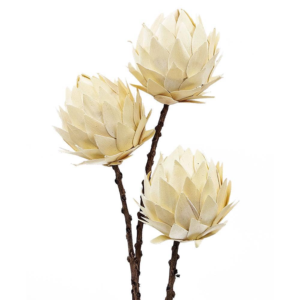 23.5" 3Pcs/Bunch Palm Artichoke D3" On Twig Stem (In Store Pick-Up Only)