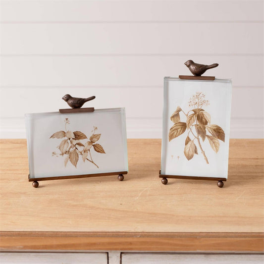 Botanical Glass Bird Photo Frame-Vertical And Horizontal 4X