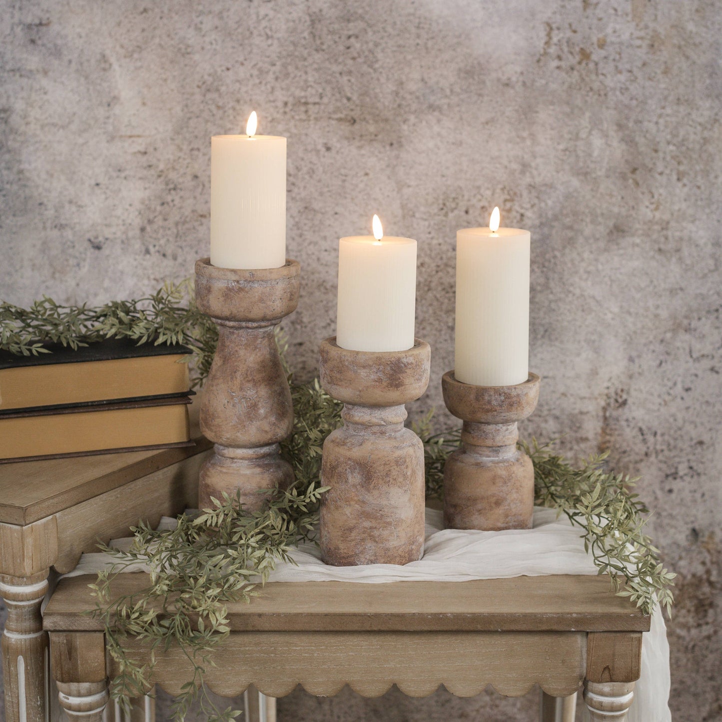 11.25" TERRACOTTA PILLAR CANDLE HOLDER