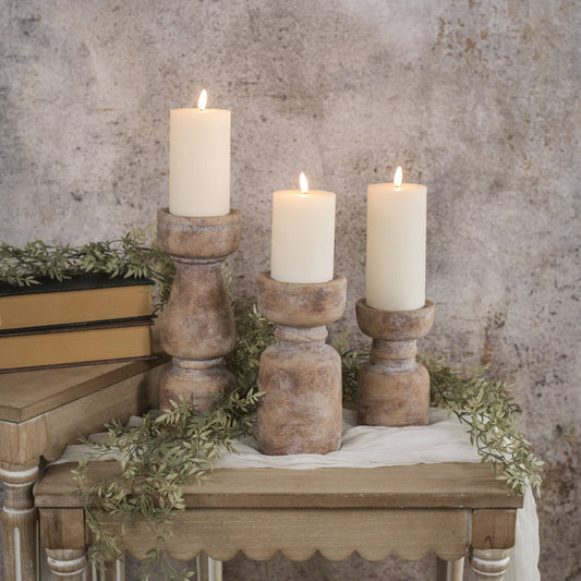 11.25" TERRACOTTA PILLAR CANDLE HOLDER