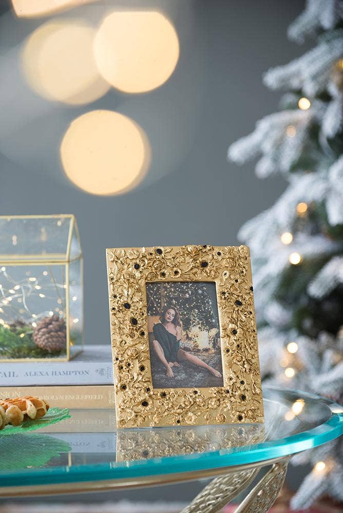 Gold Sunflower Picture Frame (Stunning!) 7.5x1x9.5" Photo Frame