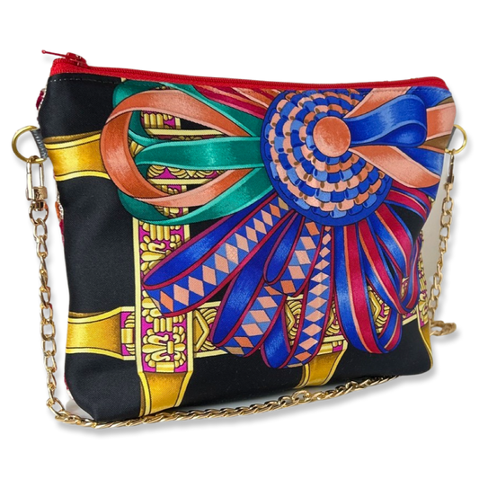 Rubans du Cheval Noir Vintage Silk Scarf Crossbody Bag Hermes