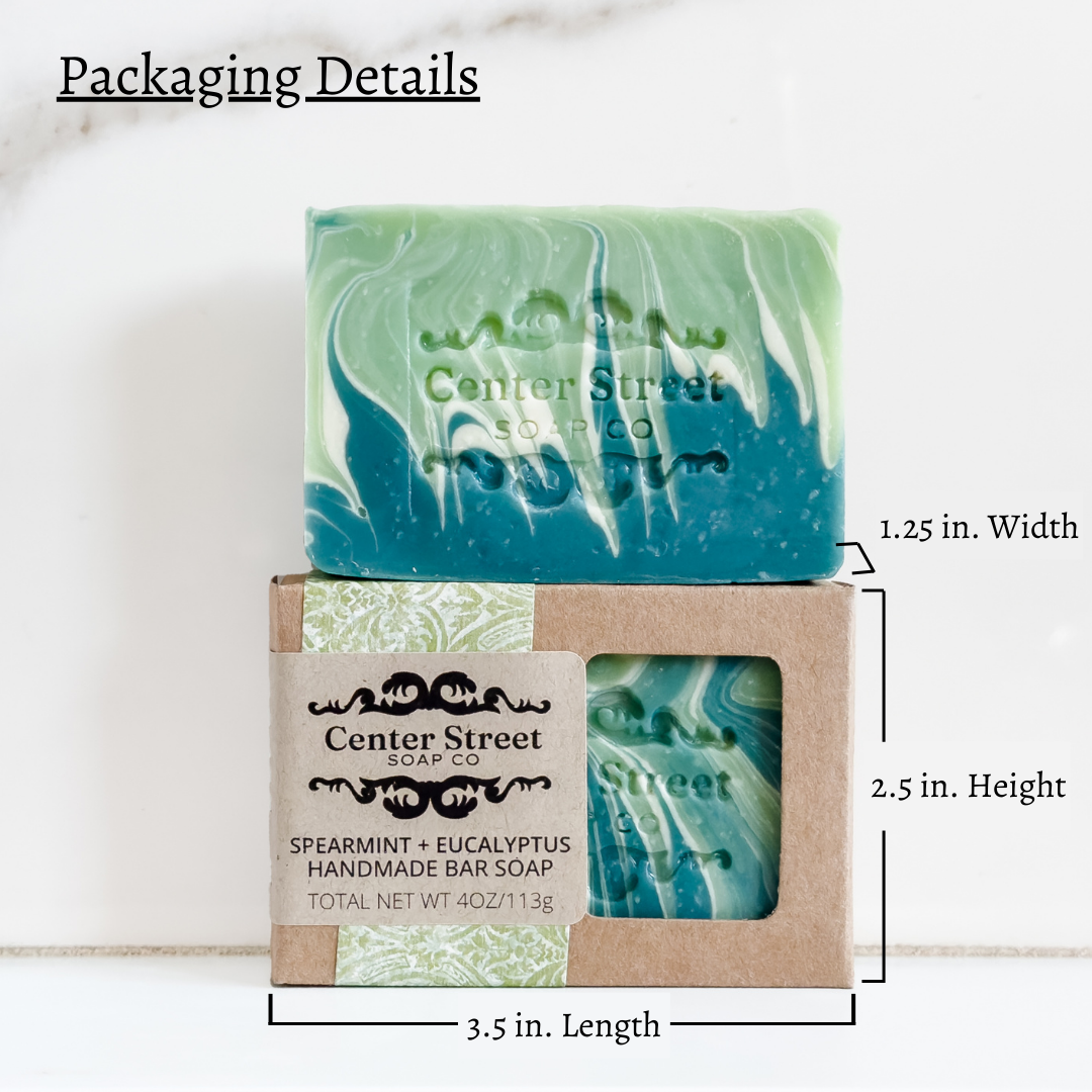 Spearmint + Eucalyptus Vegan Handmade Bar Soap - 4oz