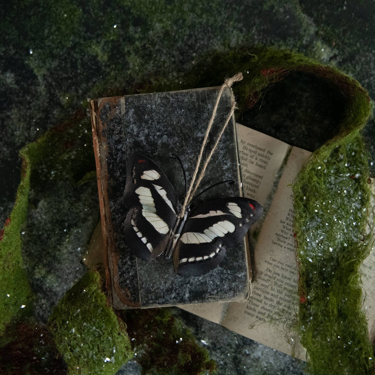 BLACK & WHITE  BUTTERFLY ORNAMENT