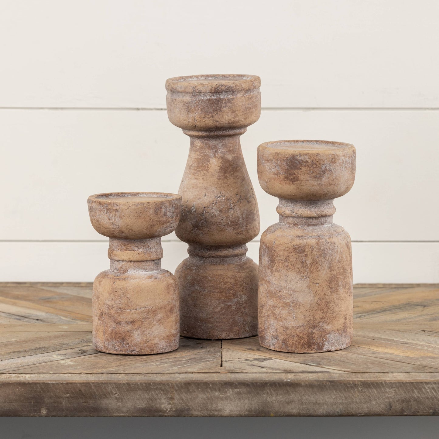 11.25" TERRACOTTA PILLAR CANDLE HOLDER