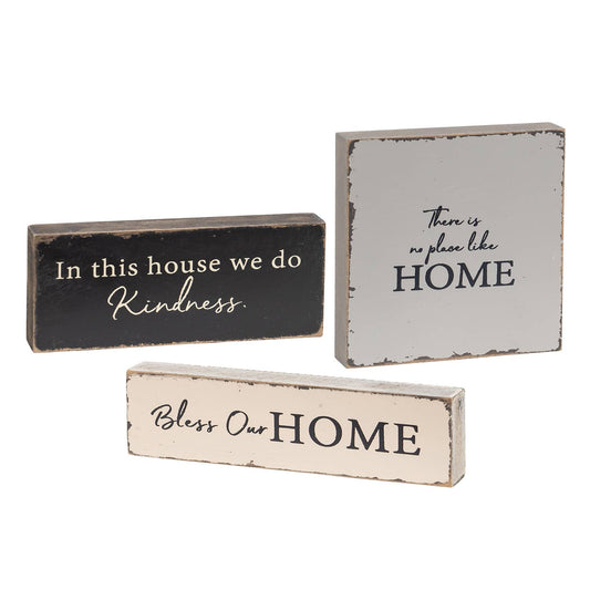 3/Set - Home Sentiment Blocks