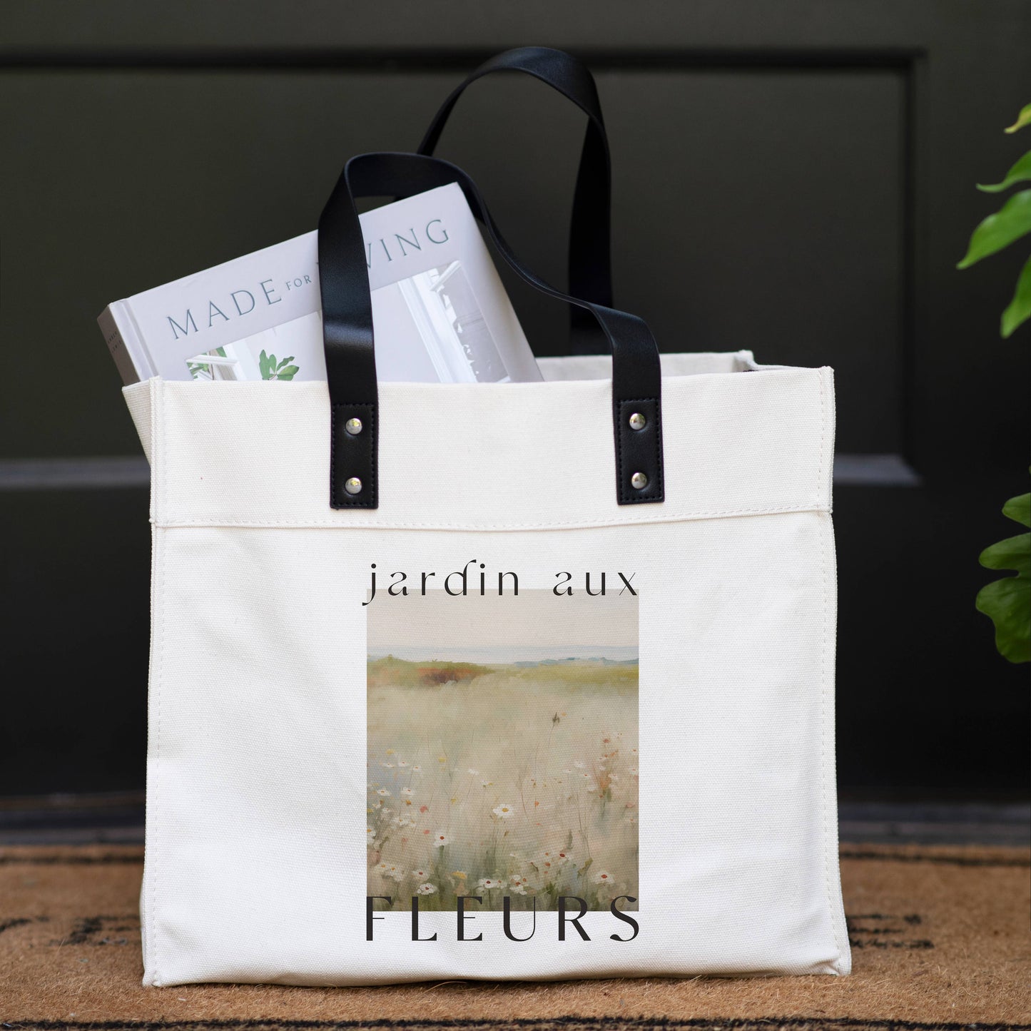 Les Jardins Premium Quality Canvas Market Tote Bag