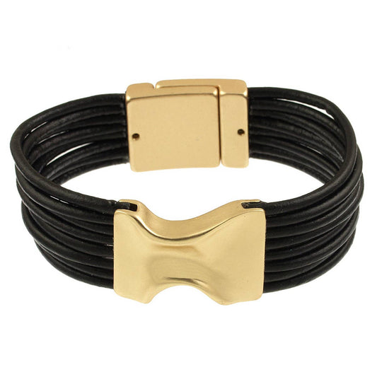 Leather and Buckle Style Component Bracelet