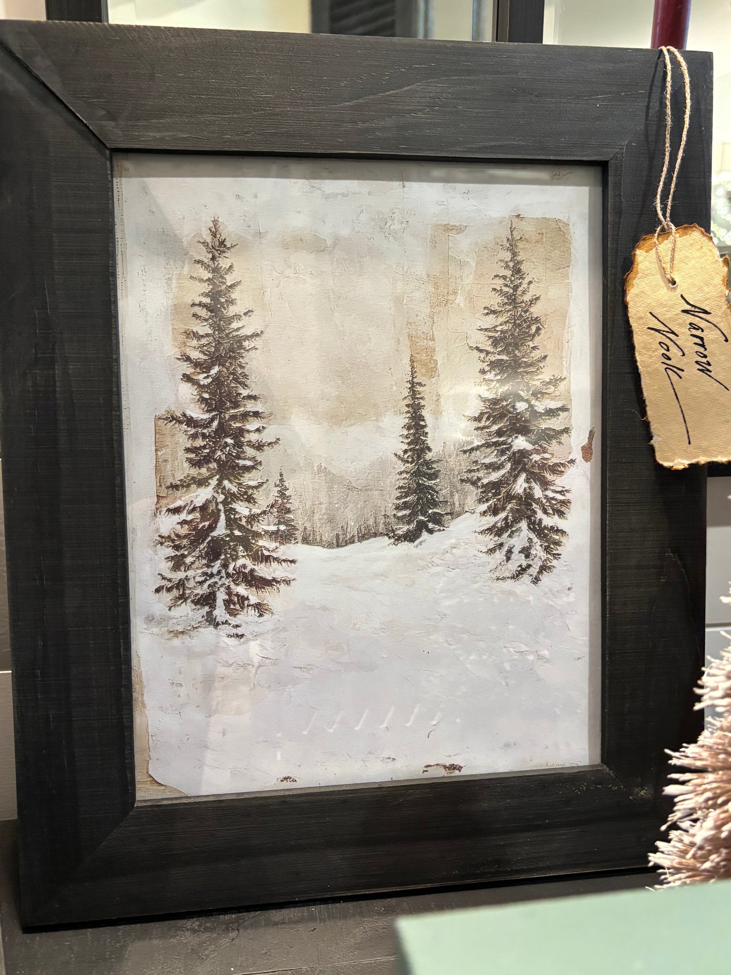 EVERGREEN WINTER WONDERLAND WALL ART((Framed)FR-3939 - Evergreen Trees Frame)
