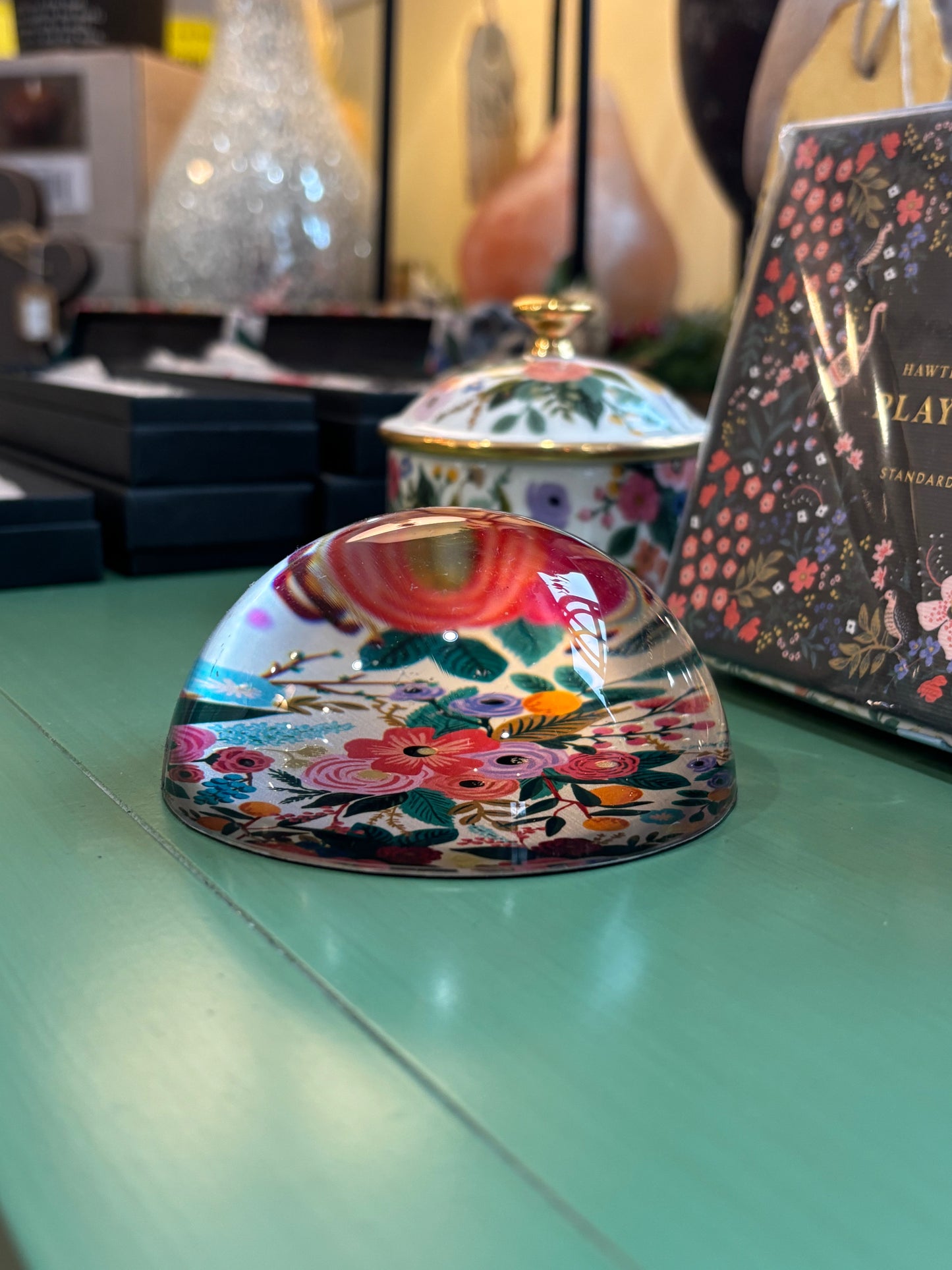 Garden Party Glass Paperweight