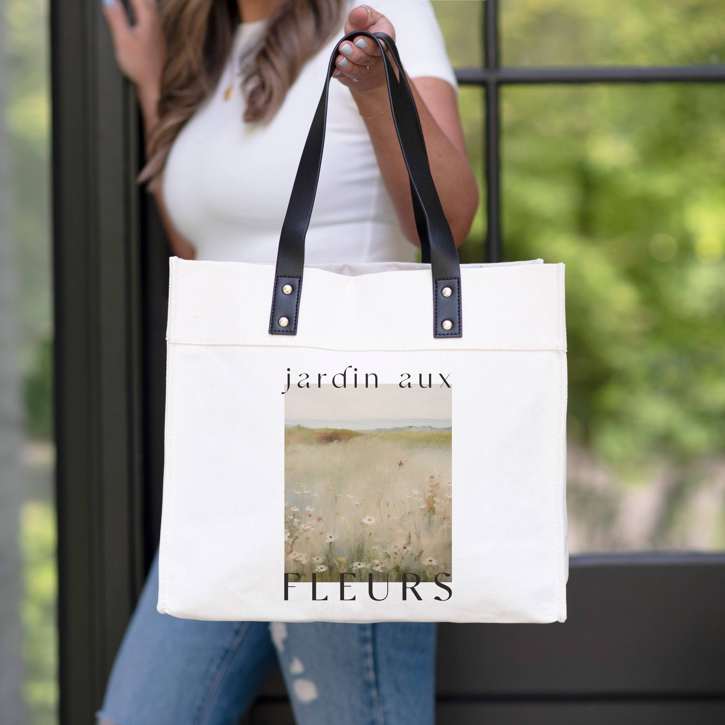 Les Jardins Premium Quality Canvas Market Tote Bag