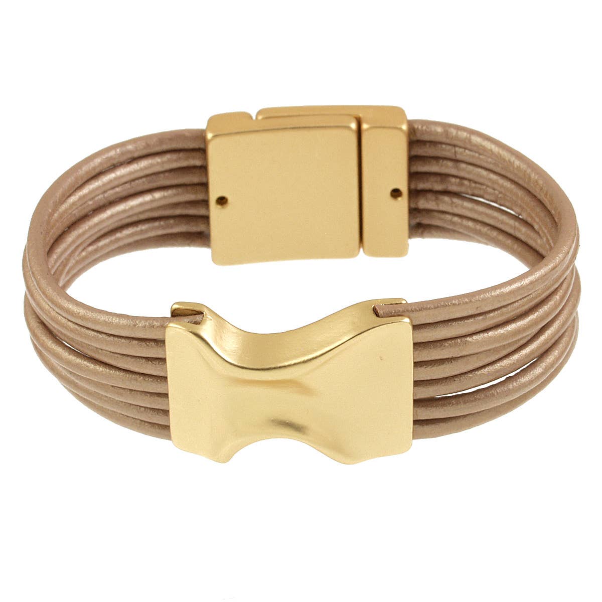 Leather and Buckle Style Component Bracelet