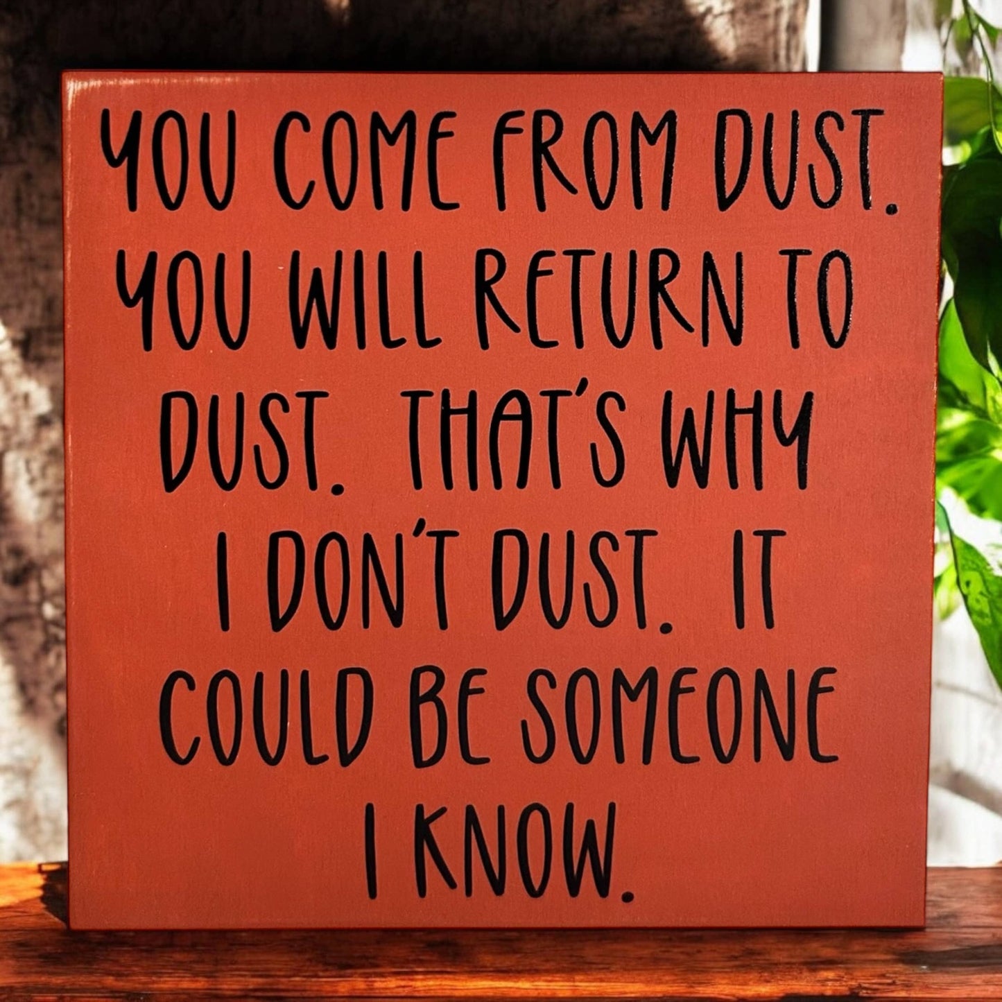 You Come From Dust - Funny Rustic Wood Sign Everyday Decor