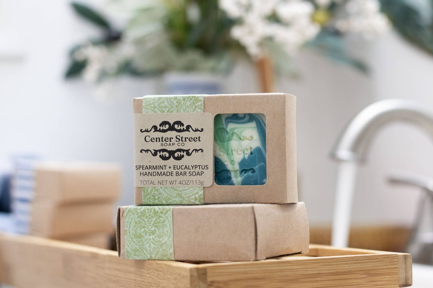 Spearmint + Eucalyptus Vegan Handmade Bar Soap - 4oz
