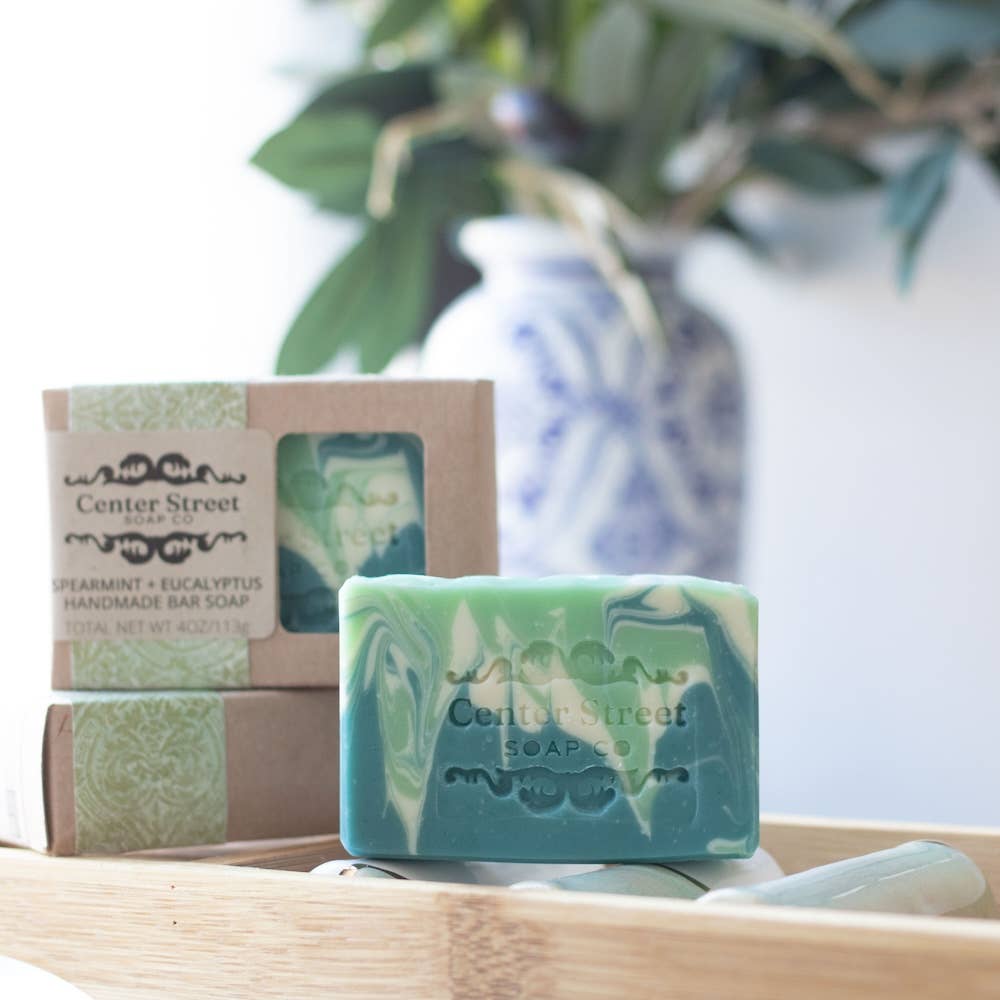 Spearmint + Eucalyptus Vegan Handmade Bar Soap - 4oz