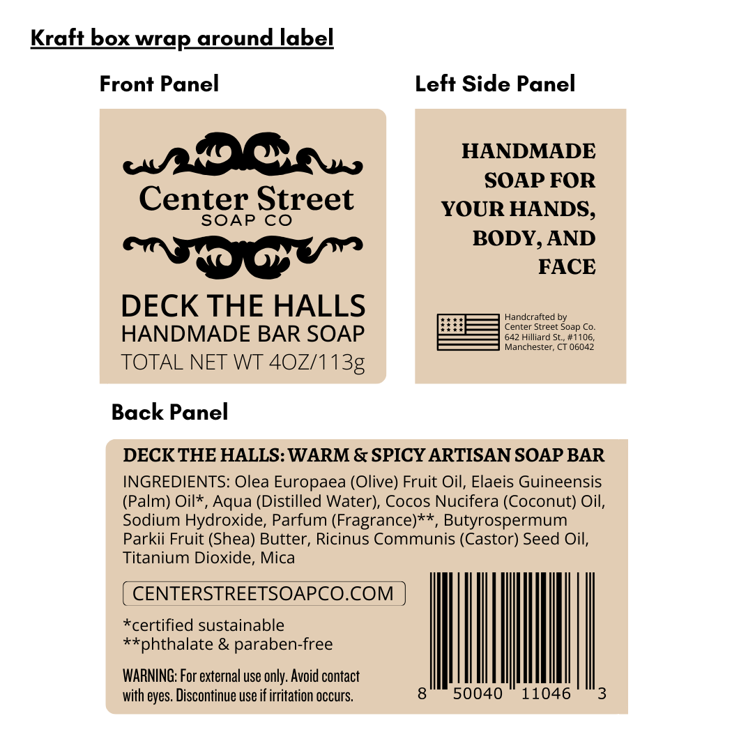 Deck The Halls Christmas Handmade Bar Soap - 4oz