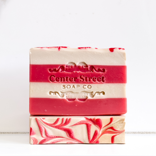 Candy Cane Christmas Handmade Bar Soap - 4oz