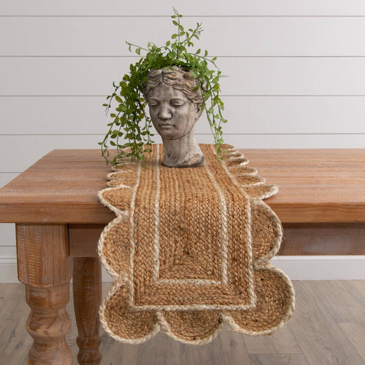 Handmade Scalloped Jute Table Runner (PC)