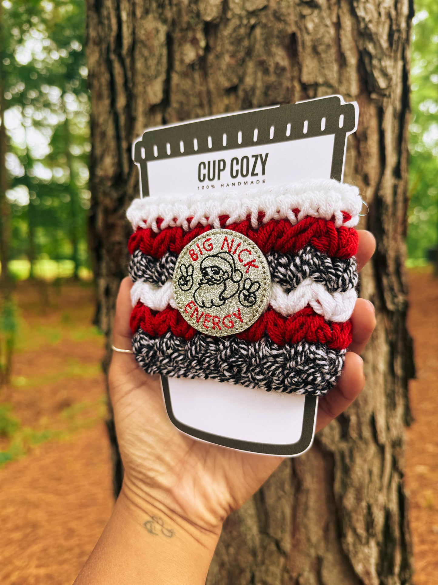 CUP COZY "Big Nick Energy Holiday Cozy / Christmas Coffee Cozy 