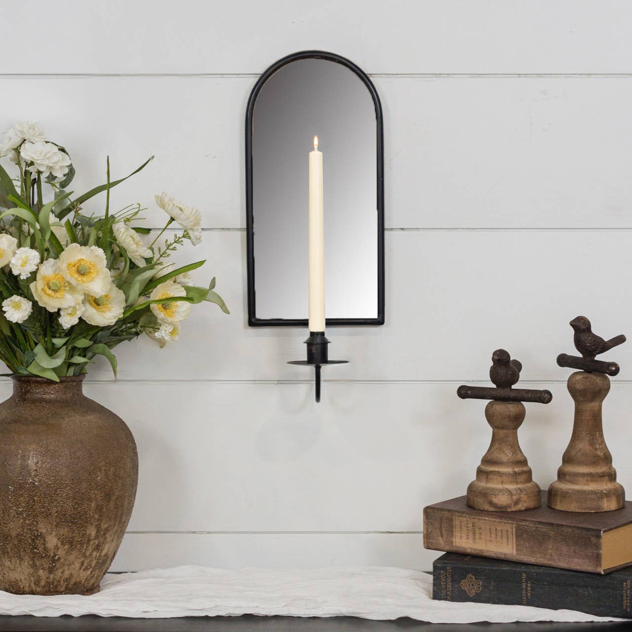 BLACK MIRROR WALL SCONCE
