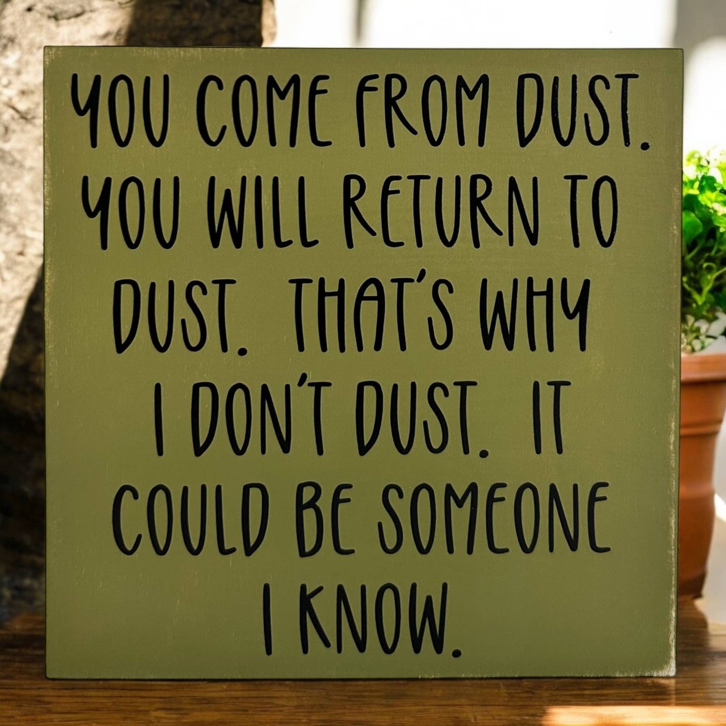You Come From Dust - Funny Rustic Wood Sign Everyday Decor