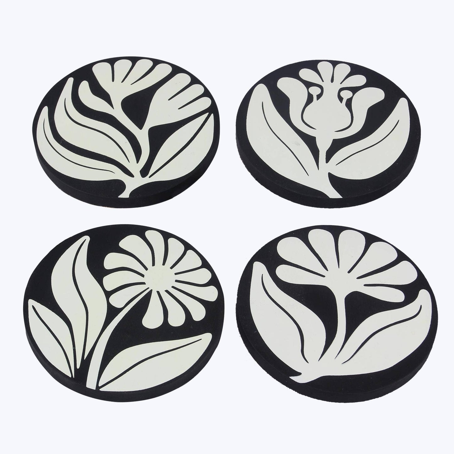 Wood Coaster, Set Of 4 With Cork Bottom (Sku#: 14464)
